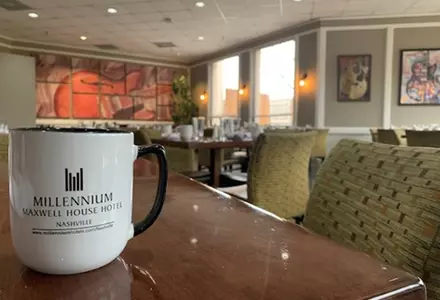 Maxwell House Coffee in the lobby