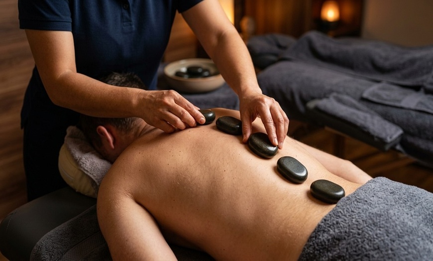 Image 5: 80-Minute FullBody & Foot Massage w/Hot Stones & Oils for One or Two