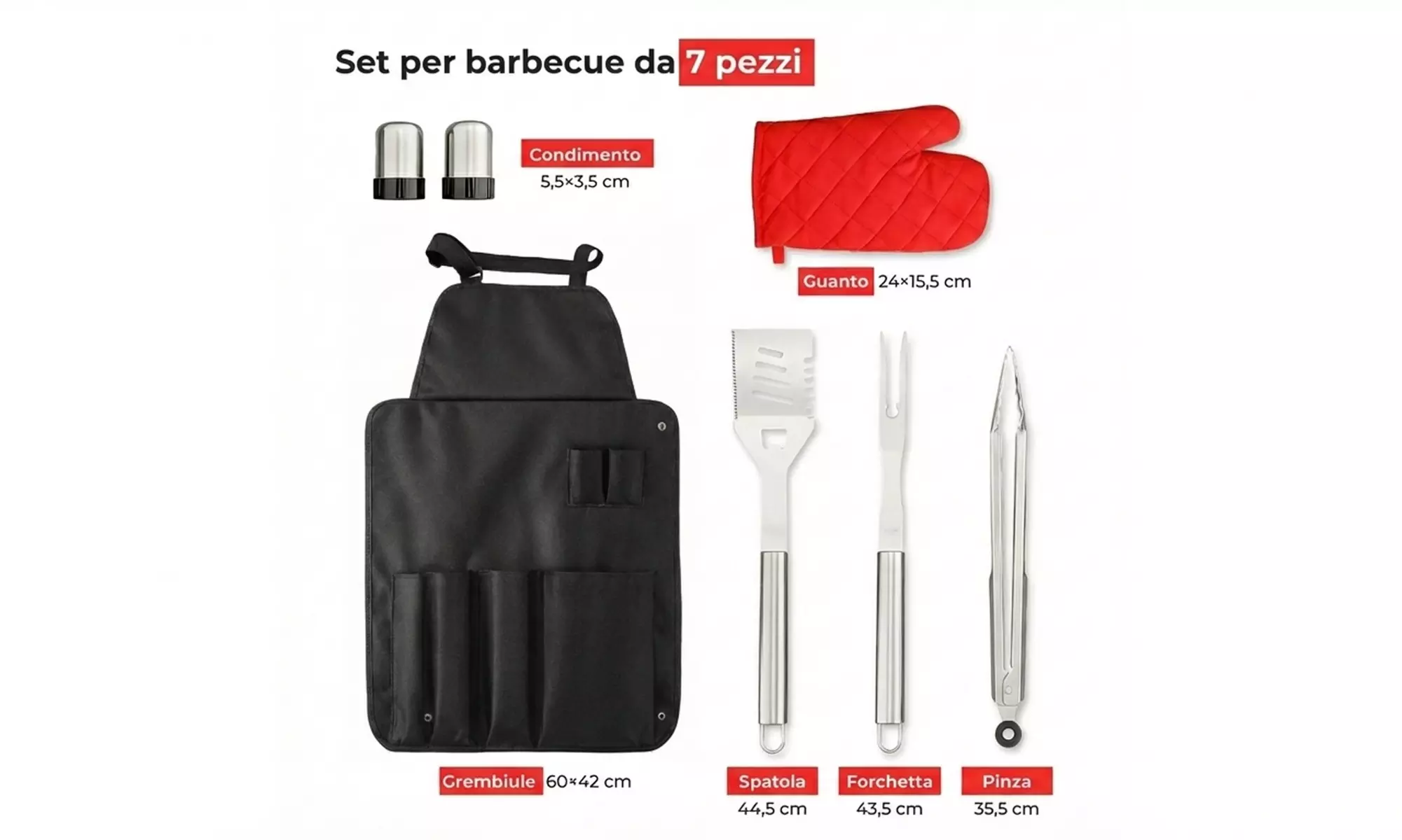 Professionele rvs BBQ-accessoireset