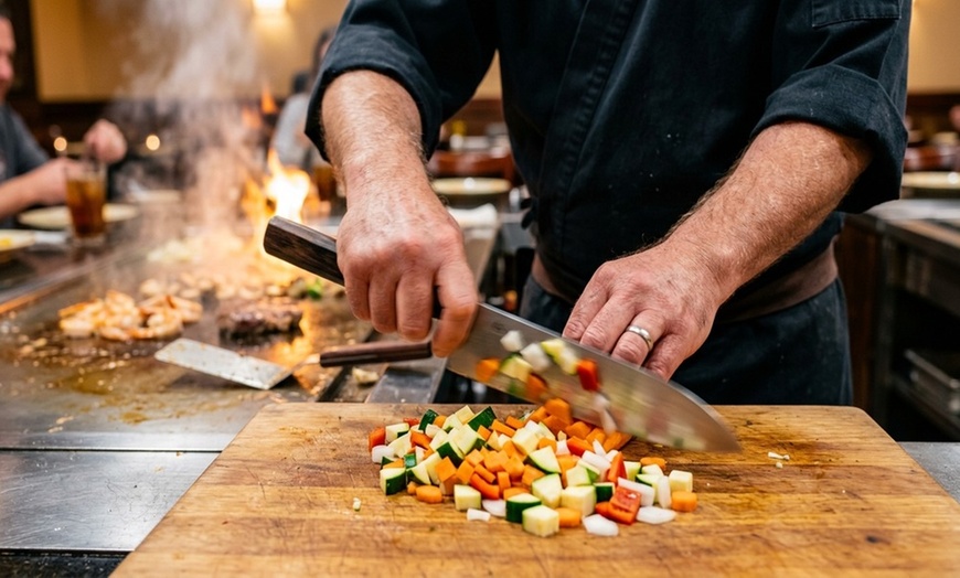 Image 4: Delight in Diverse Sushi Creations & Captivating Hibachi Showmanship!