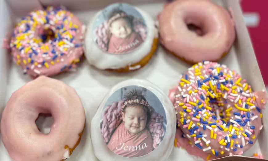 Image 3: Customizable Dozen Fresh-Topped Vanilla Cake Donuts