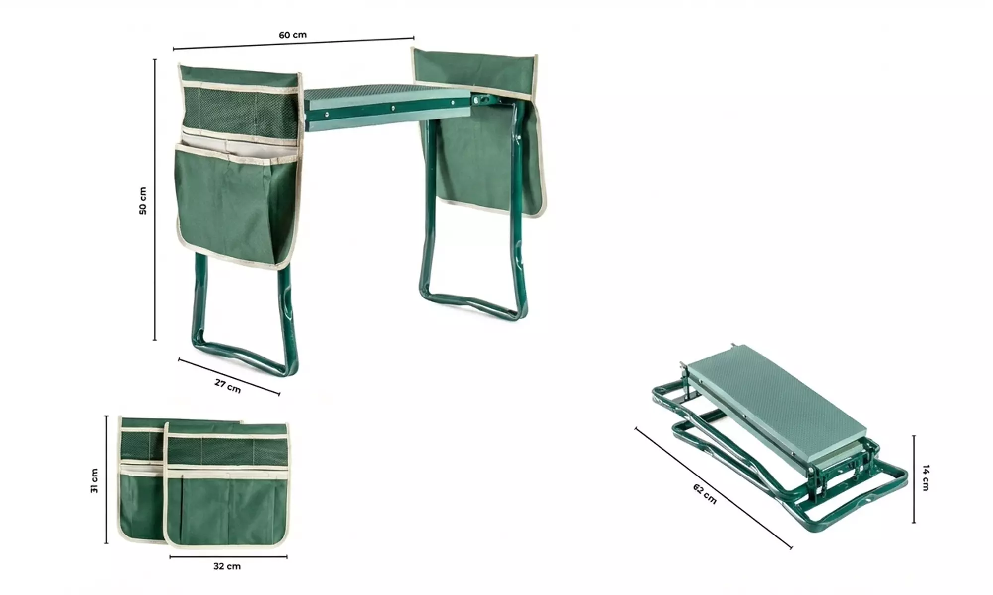 Tabouret et agenouilloir de jardin 2 en 1 pliable