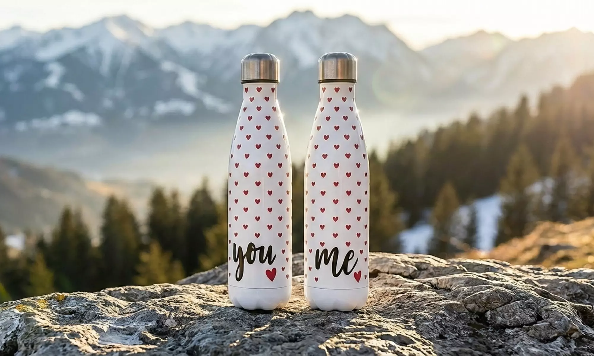 Set de 2 botellas de agua a juego