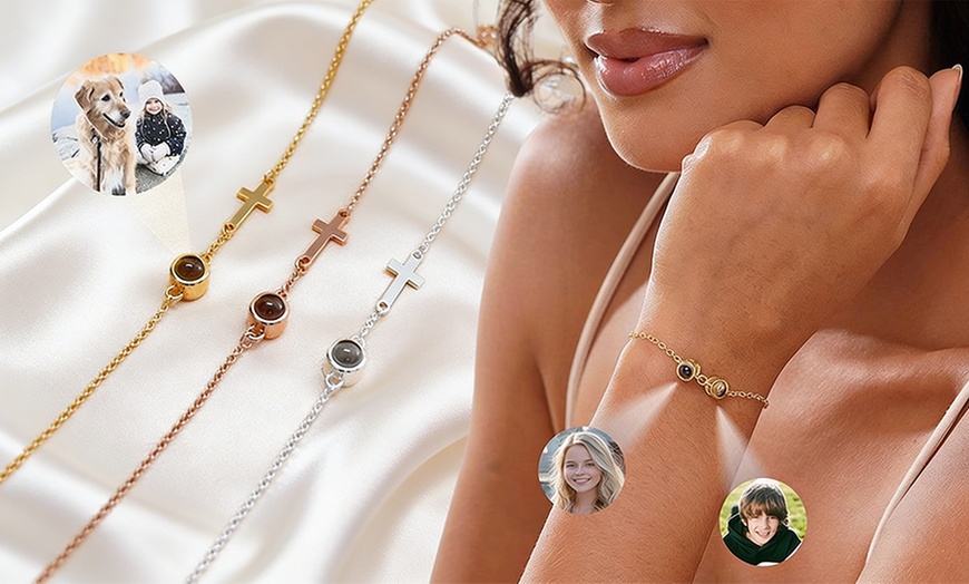 Image 12: Custom Photo Projection Bracelet, 1 or 2 (Up to 75% Off)