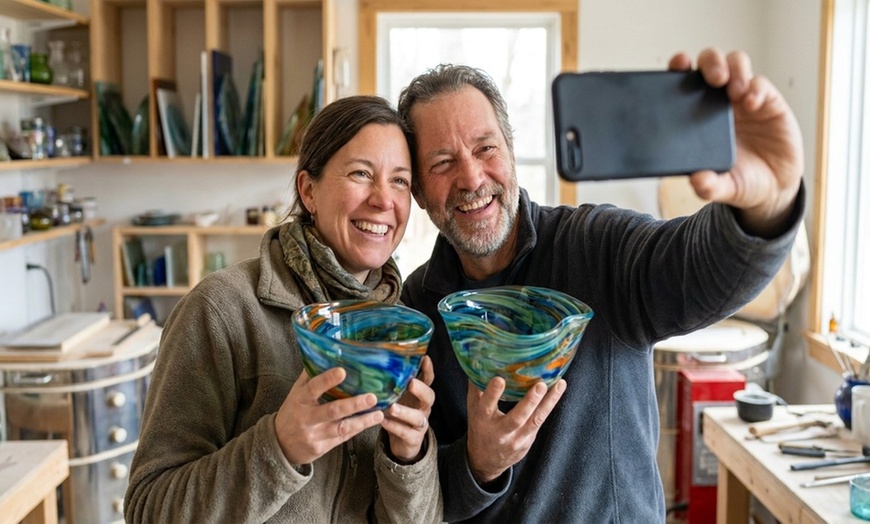 Image 2: Glassblowing Bubble Bowl Making Class for Two or Four!