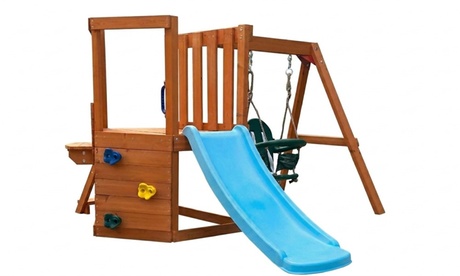Houten speeltoren Romi met schommel en glijbaan