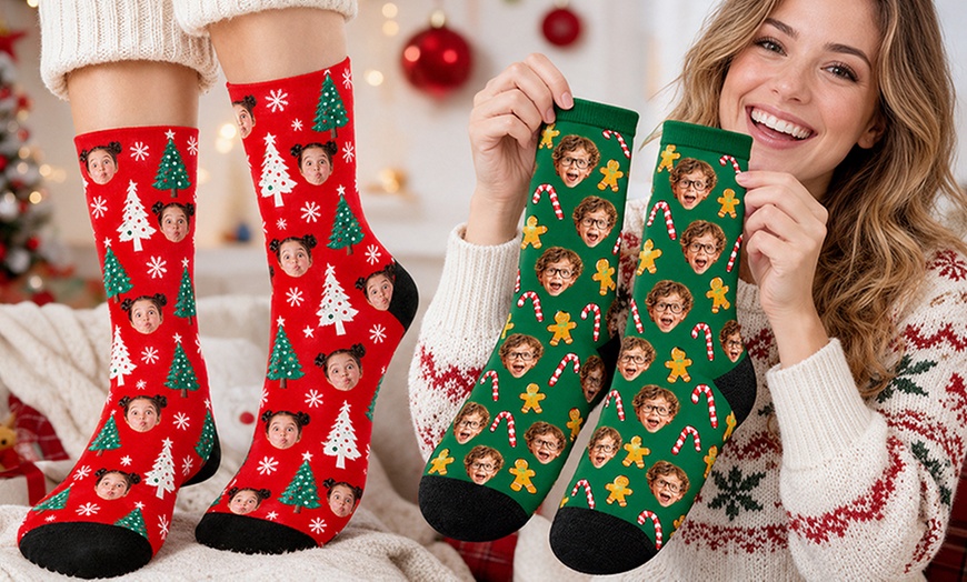 Image 2: Custom Photo Socks from Justyling — Perfect Graduation Gift (Up to 85% Off)