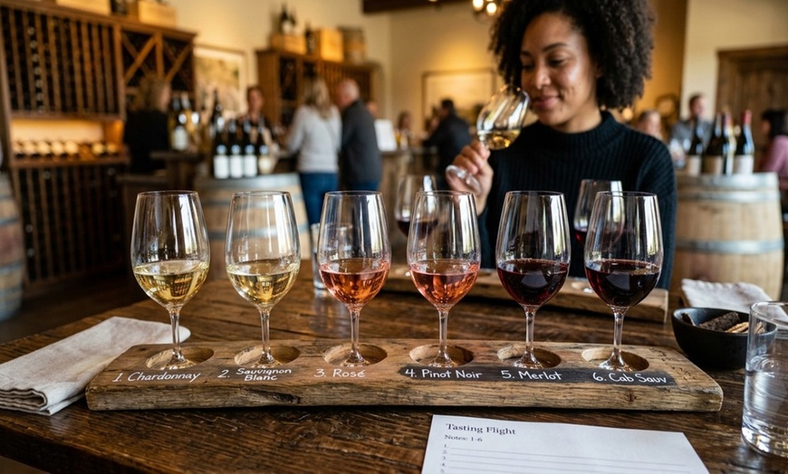 Image 4: Wine-tasting package for two with six samples and snacks