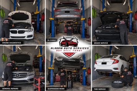 EARLY BIRD PRICING (LIMITED SUPPLY): Full Synthetic Oil Change with Filer Replacement and Multi-Point Inspection - Aladdin Auto Services
