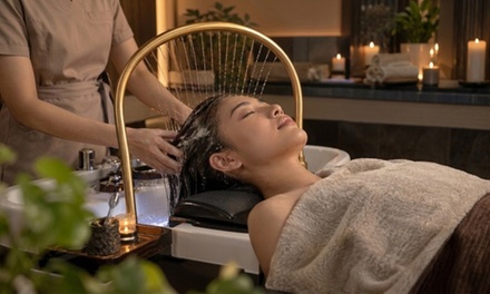 90-Minute Head Spa & Massage or Facial with Essential Oils, Himalayan Salt Stones & Eye Mask - Queen Massage & Spa