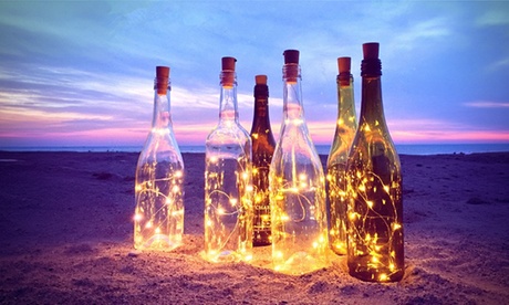 6 Pack 20 LED Wine Bottle Cork Lamp Fairy String Lights for DIY Wedding Party 6 Pack Multi-color 15 LED/0.75M in Copper