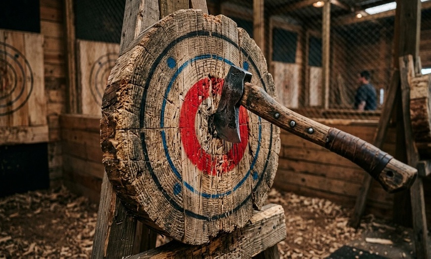 Image 2: Unleash Your Inner Warrior with One-Hour Axe Throwing Session!