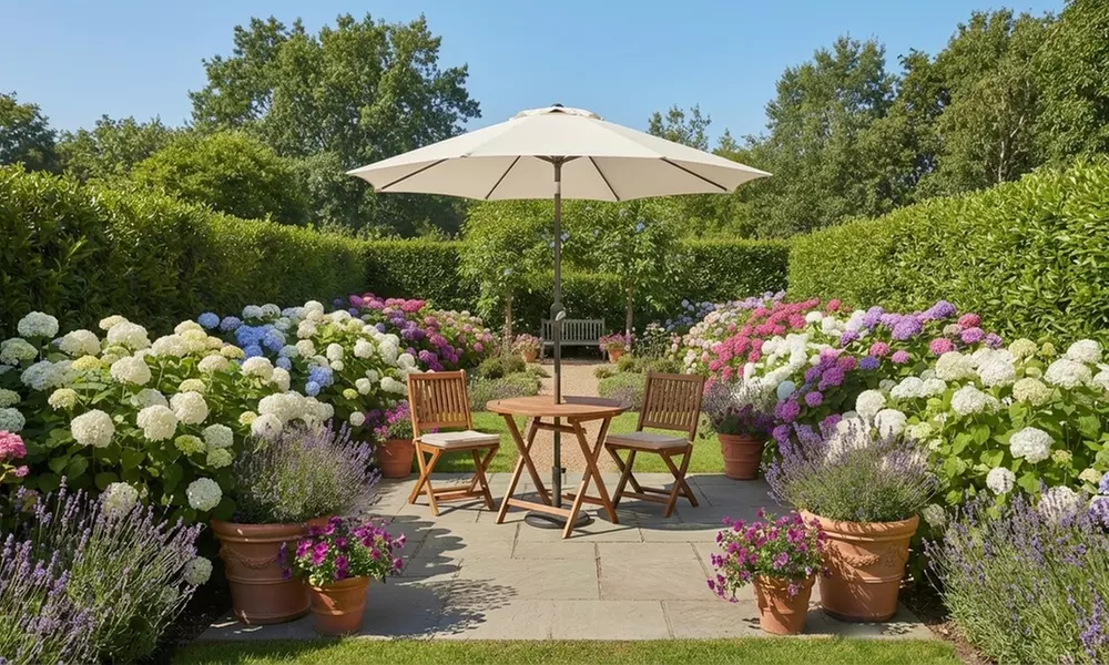 Ombrellone da esterno con manovella e inclinazione regolabile