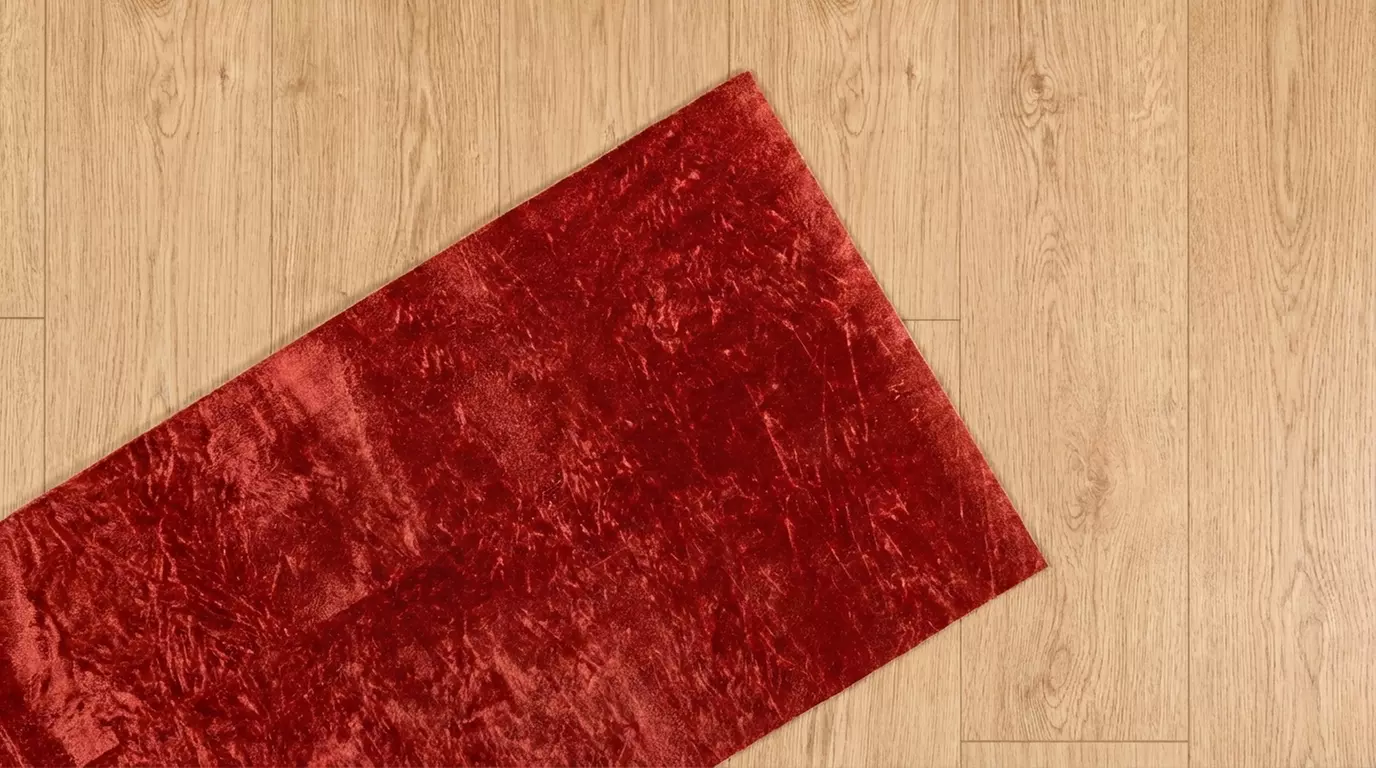 Polyester loper met fluweeleffect