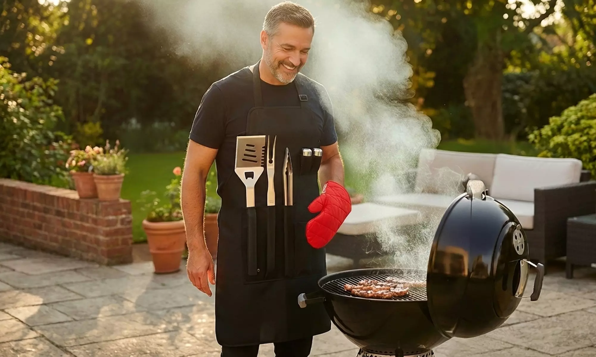 Professionele rvs BBQ-accessoireset