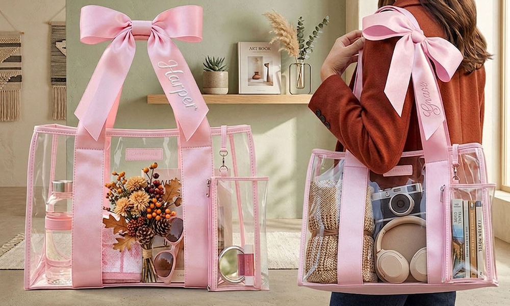 Personalized Jelly Tote Bag with Custom Embroidered Strap