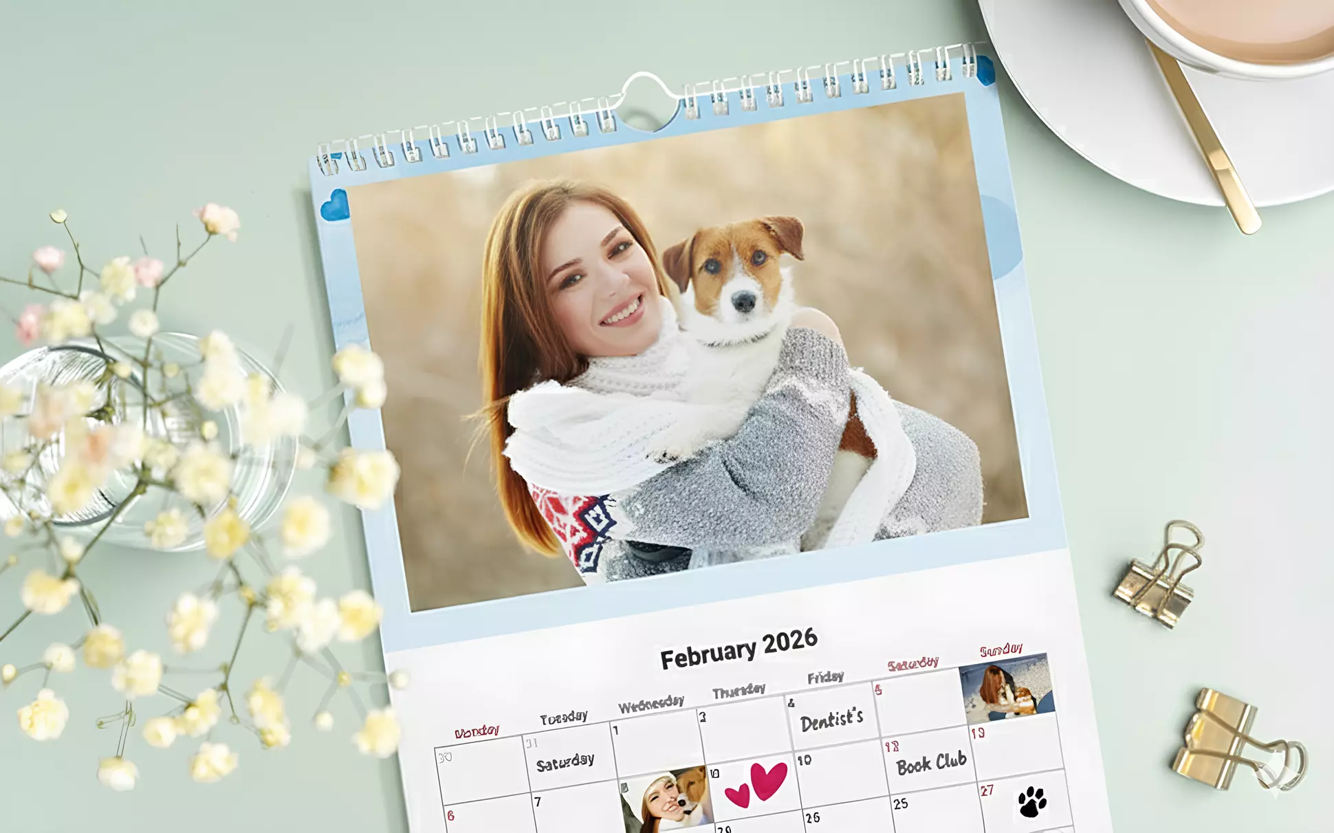 Calendrier mural avec vos photos préférées toute l'année !