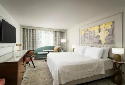 King Bed Guest Room with Pool View