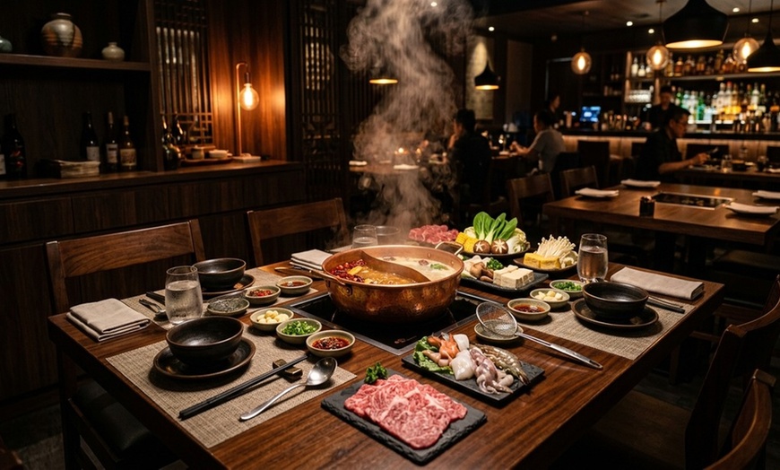 Image 2: Premium All-You-Can-Eat Hot Pot with Wagyu Beef & Homemade Sauces