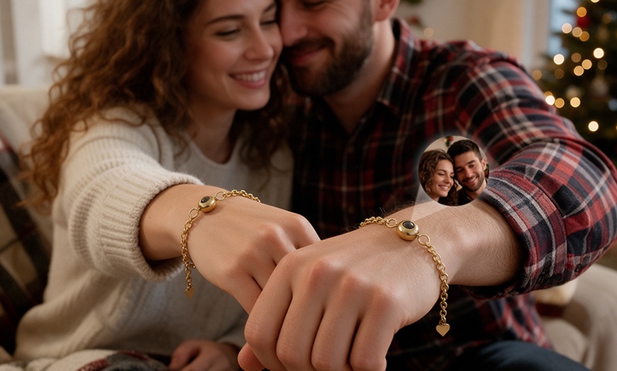 Image 3: Custom Photo Projection Bracelet, 1 or 2 (Up to 75% Off)