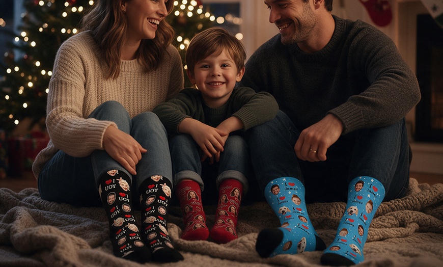 Image 12: Custom Photo Socks from Justyling — Perfect Graduation Gift (Up to 85% Off)