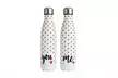 Set de 2 botellas de agua a juego con diseño romántico de corazones - Second Medium