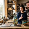 Image 2: Explore Your Creativity at Slow Burn Glass: Wine, Beer Glass-Blowing, Traditional Vase, or Floppy Bowl. Save Up to 50%