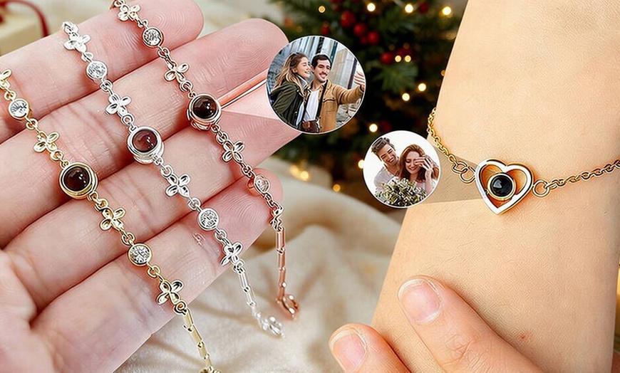 Image 2: Custom Photo Projection Bracelet, 1 or 2 (Up to 75% Off)