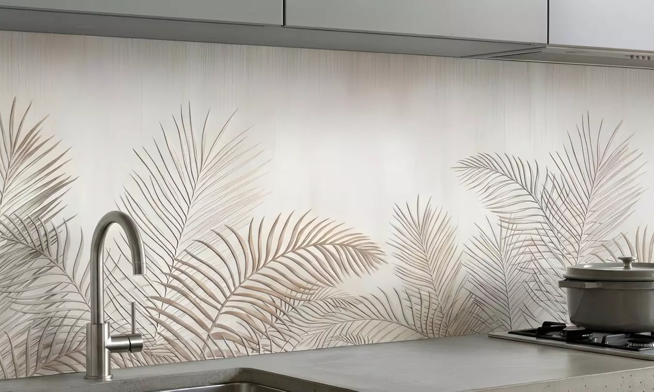 Zelfklevende keukenachterwand met glaslook