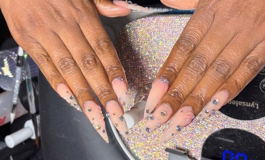 Image 2: Premium Acrylic Full Set Nails with Shaping & Gel Polish Color