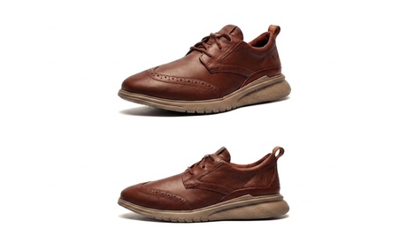 Hush Puppies Brown Hush Puppies Advance Wingtip Mens Leather Brogue Shoes - Size 12