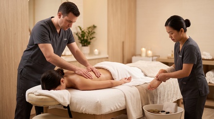 60min Best of both worlds Massage and Deluxe Reflexology: Four hand service Thurs - Sat 10am - 2pm - Finesse Bodywork