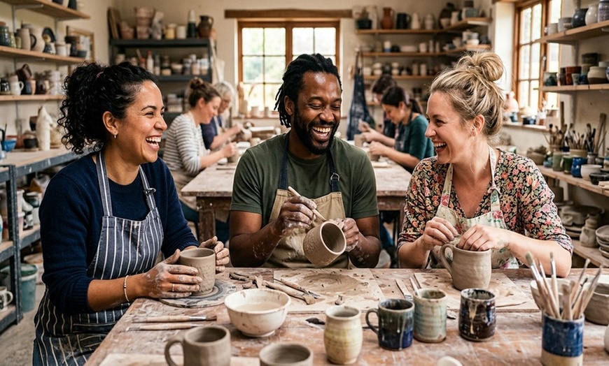 Image 3: 90 Minutes Pottery Hand Building Class: Create Your Own Mug