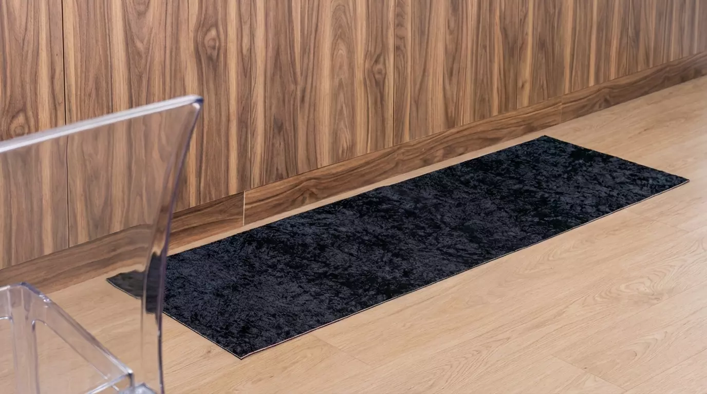 Polyester loper met fluweeleffect