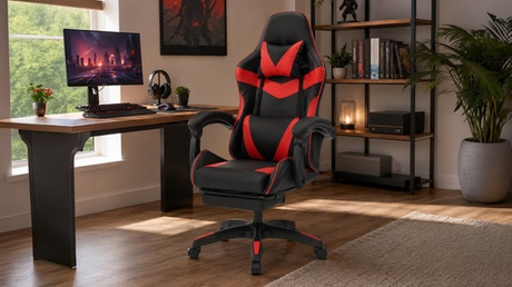 Kocoon Paris COPLEY Chaise gaming de bureau ergonomique inclinable noir et blanc, Black