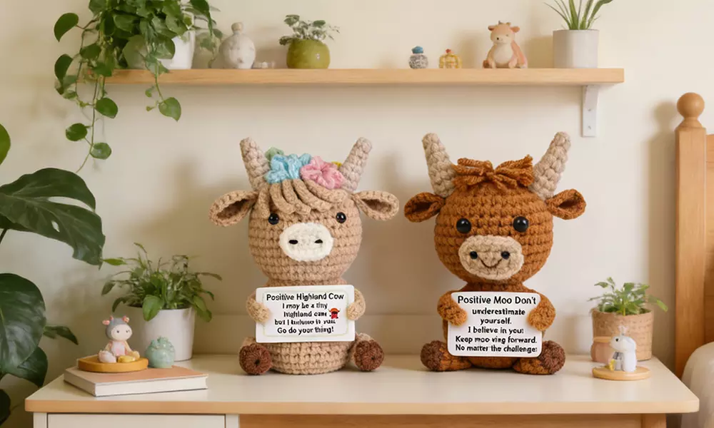 Handgefertigte Häkelpuppe aus weichem Garn in Braun oder Beige - Primary Image