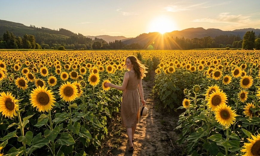 Image 8: U-Pick Sunflower Admission for One, a Mason Jar and Sunflowers