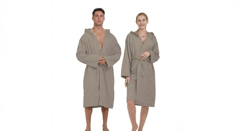 Albornoz Unisex de Microfibra con Capucha: Azul / XXL