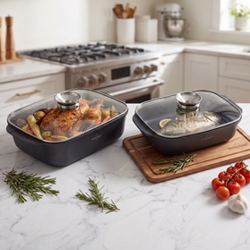 Swiss Haus Ovenschaal 32x10 7cm met deksel Zwart Swiss Haus SH-BRP32B, Sapphire