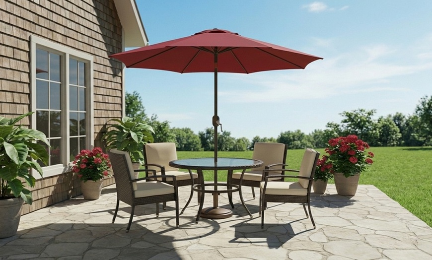 Image 12: Ombrellone da esterno con manovella e inclinazione regolabile