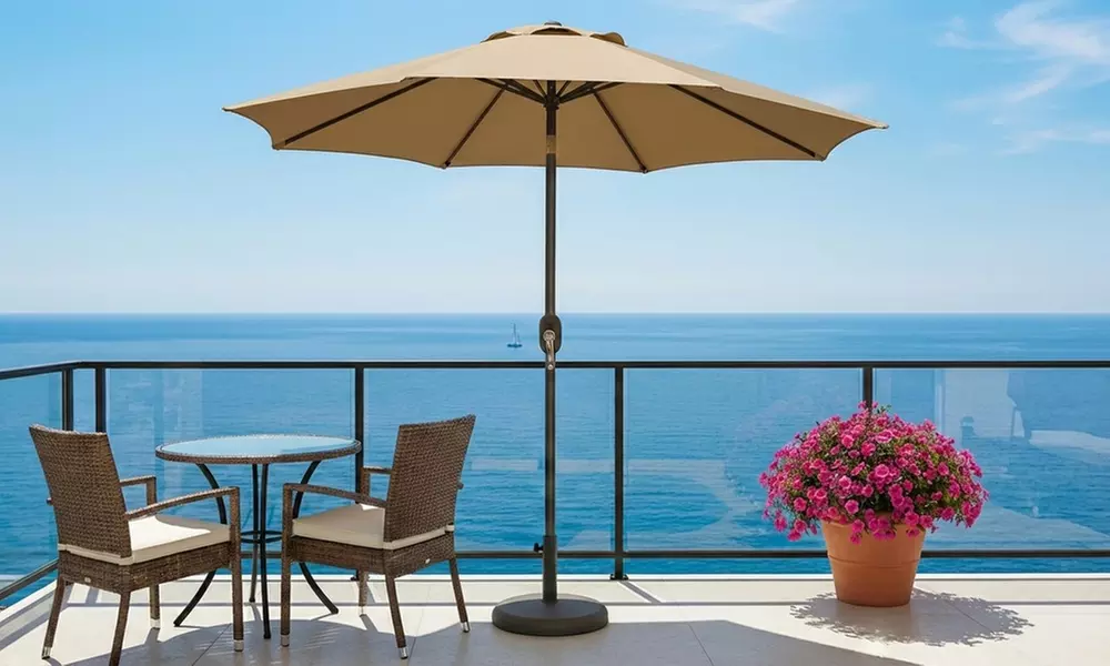 Ombrellone da esterno con manovella e inclinazione regolabile