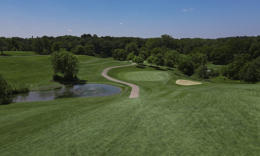 Image 2: Experience 18 Holes Golf with Cart, Range Balls, and Scenic Elevation 