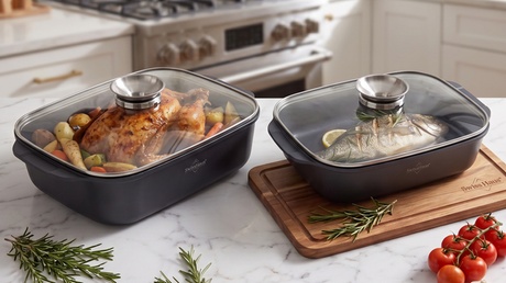 Swiss Haus Teglia da Forno 34x10cm con coperchio Nero Swiss Haus SH-BRP34B, Black