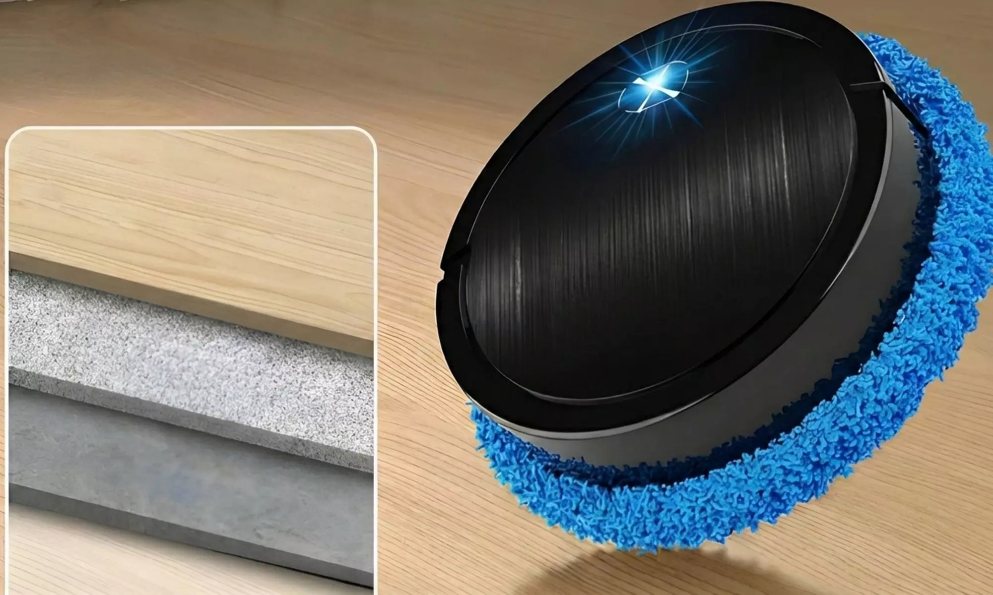 Robot de limpieza inalámbrico con mopa atrapapolvo