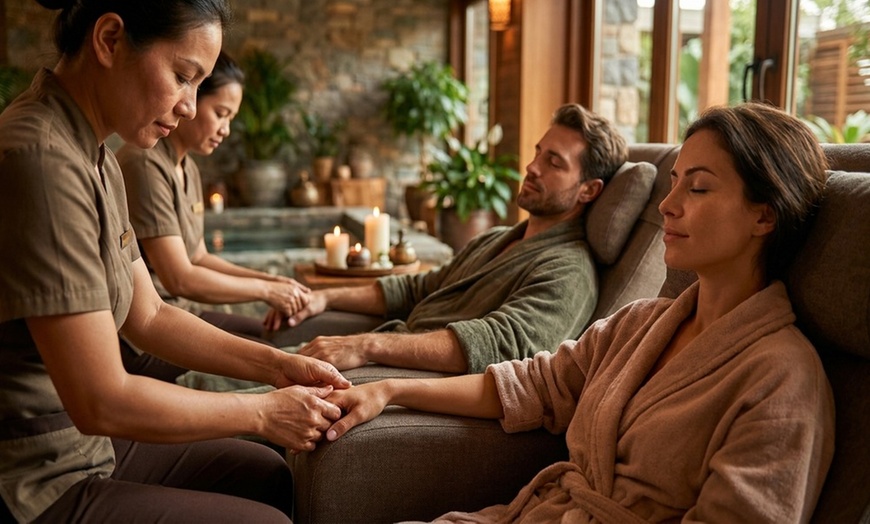 Image 3: 30-Min or 60-Min Couples Combo Massage Services at Lucky Massage(Up to 48% Off)
