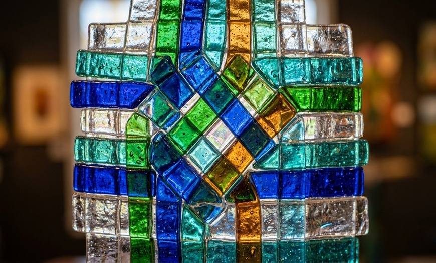 Image 8: Get Creative: Mosaic Fused-tile, Basket-weave, or Glass Flower Class
