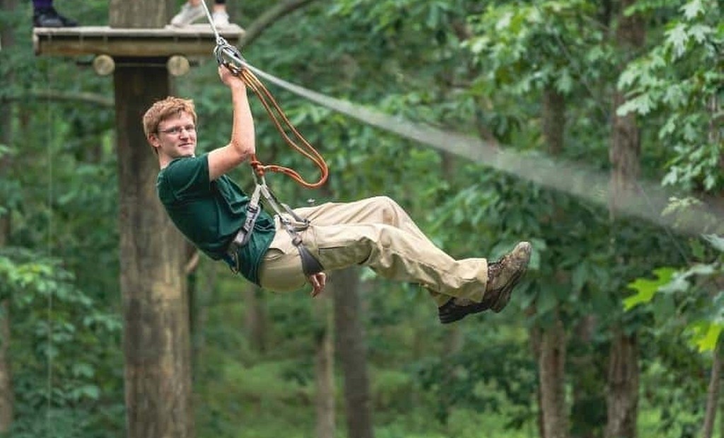 Climbing ladder at Tree To Tree Adventure Park