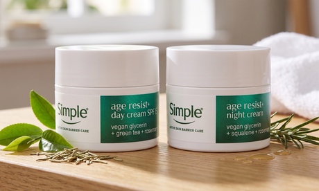 Simple 1x Simple Age Resist+ Night Cream Anti-Ageing Hydrating Face Moisturiser 50ml, Brown