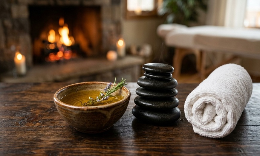Image 2: 60-Minute Fireside Couples Massage with Aromatherapy: Unwind Together