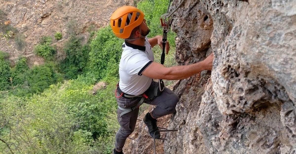 Actividad de vía ferrata en el Tajo de Ronda, Málaga